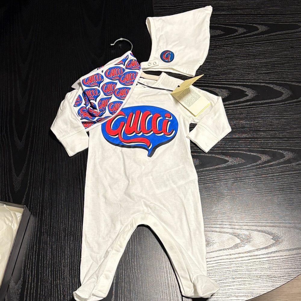 Gucci White and Blue Kids One Piece